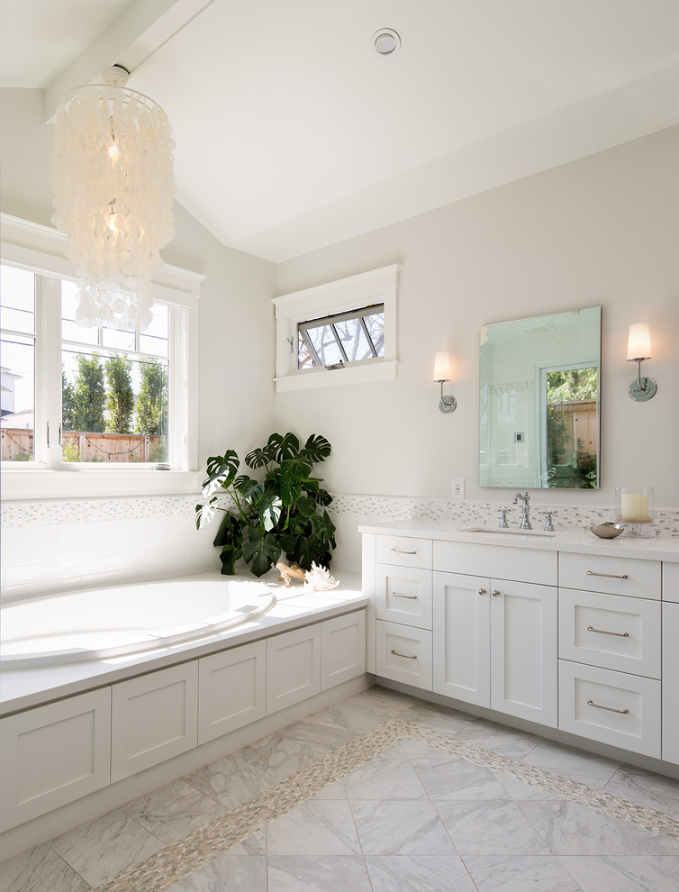 Inspiration for a farmhouse bathroom remodel in San Diego