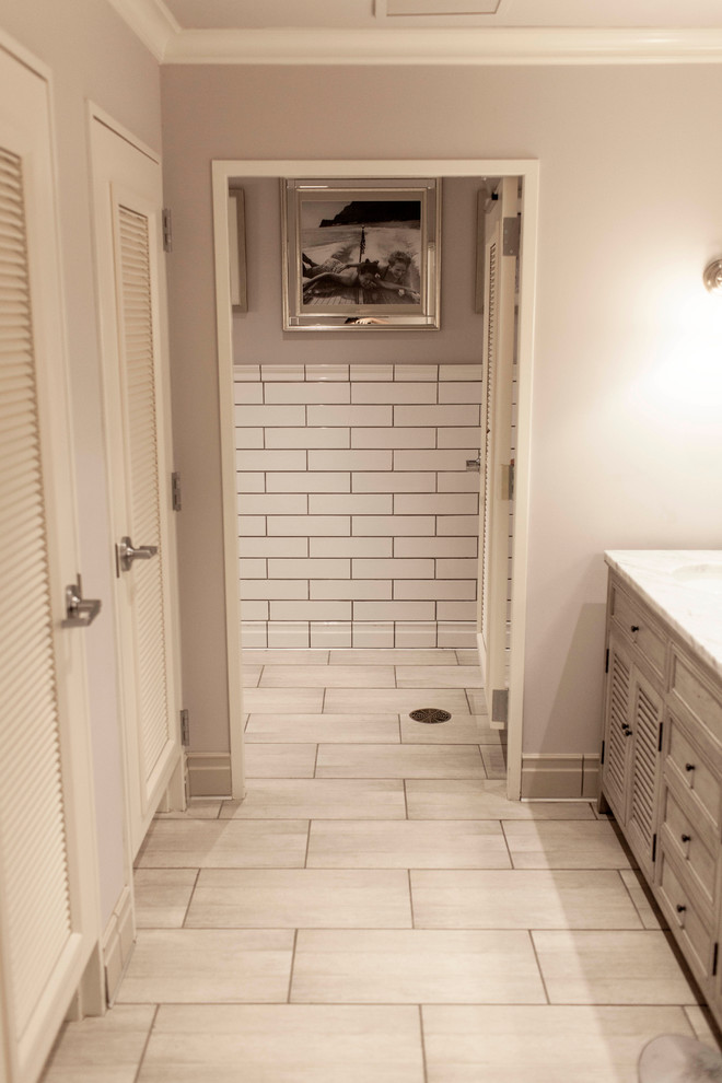 Bathroom - coastal bathroom idea in Minneapolis