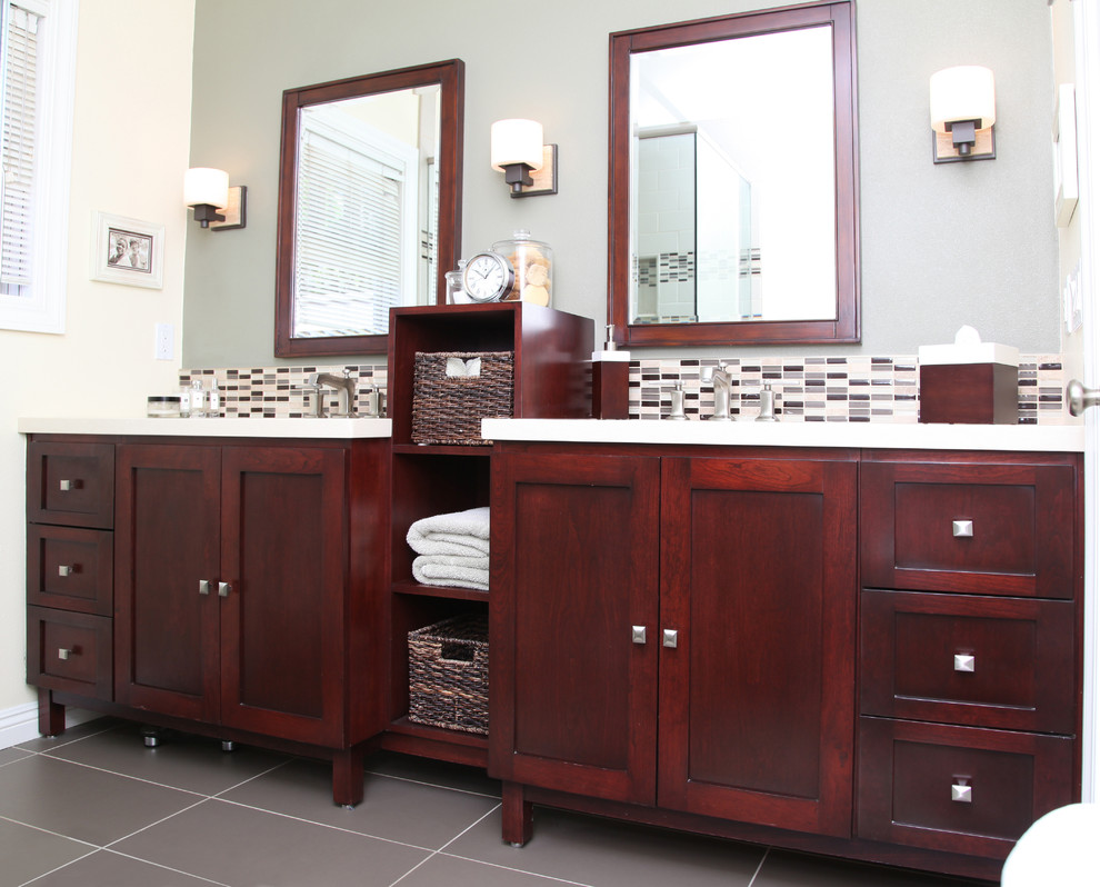 Cowan Heights Contemporary Remodel Transitional Bathroom Orange