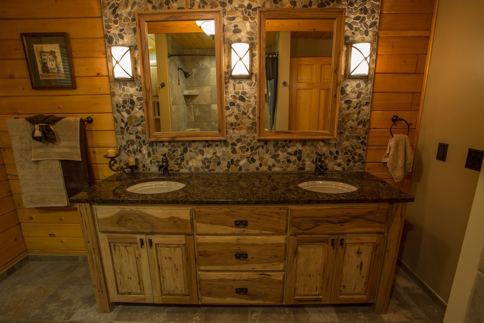 Inspiration for a rustic bathroom remodel in Other