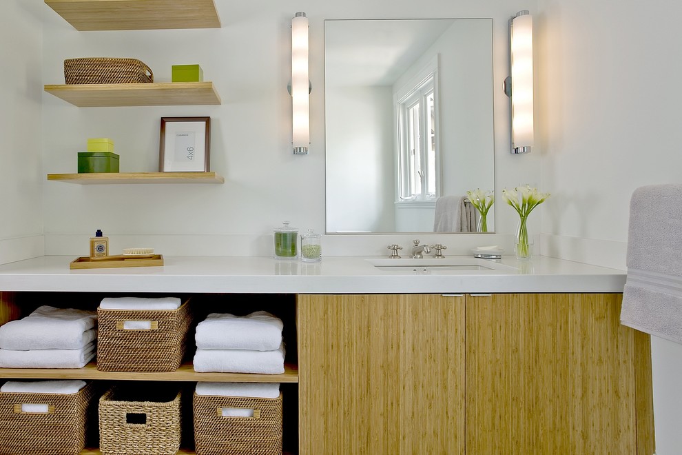 Inspiration for a contemporary bathroom remodel in Boston