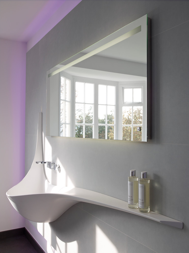 Exemple d'une salle de bain tendance.