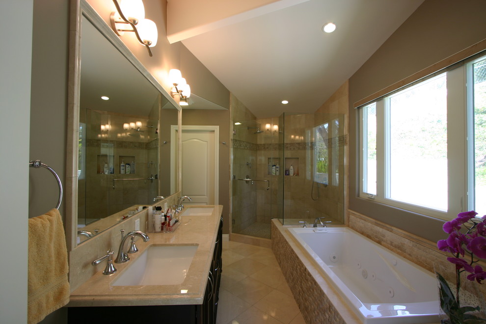 crema marfil bath Traditional Bathroom Los Angeles by South Bay