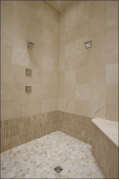 Crema Marfil Leathered With Desert Sand Mosaics American Traditional Bathroom Nashville By Mission Stone Tile Houzz