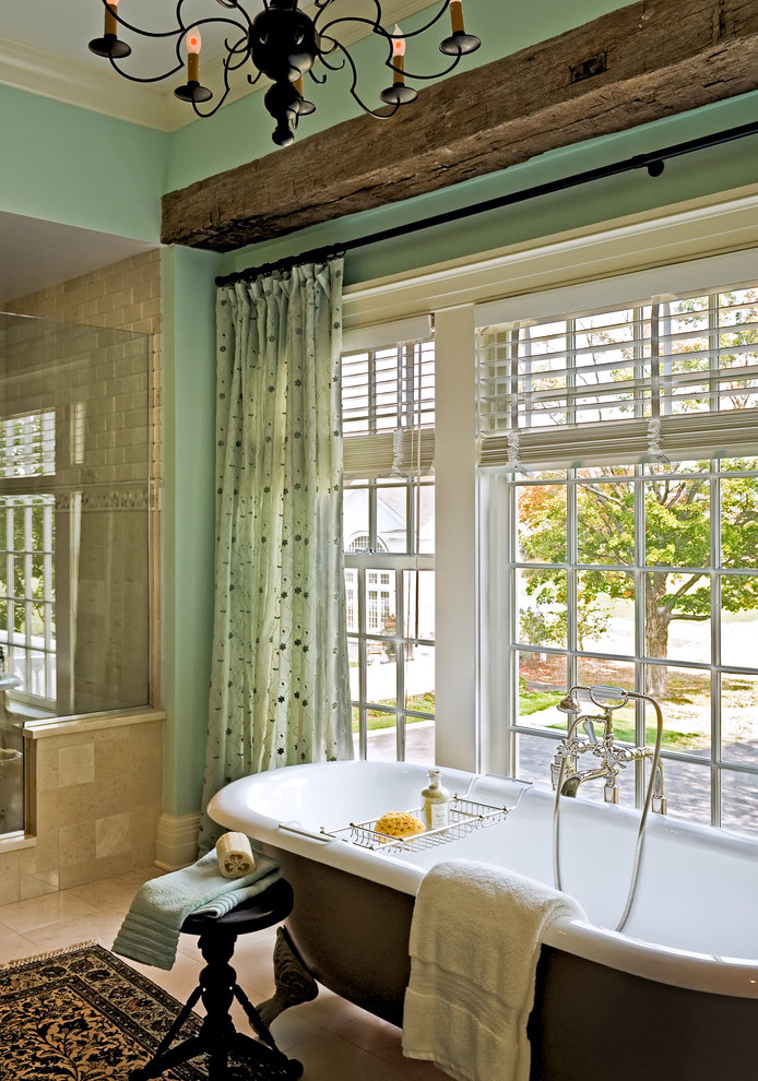 Freestanding bathtub - traditional freestanding bathtub idea in New York