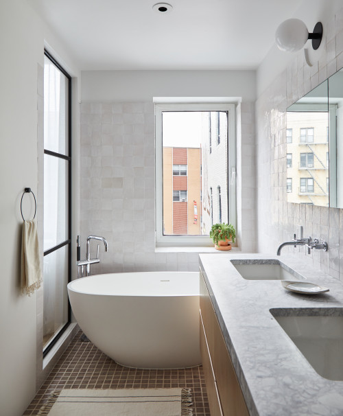 Soft Serenity: Very Small Bathroom Inspirations with a Contemporary Soft Color Palette