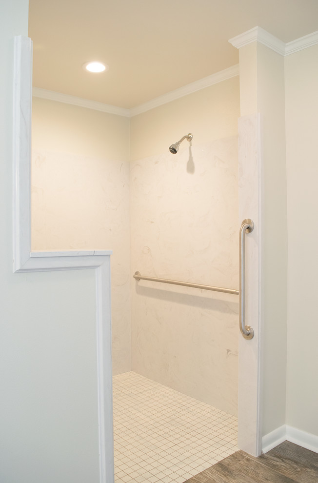 Cultured Marble Barrier Free Shower Transitional Bathroom Other