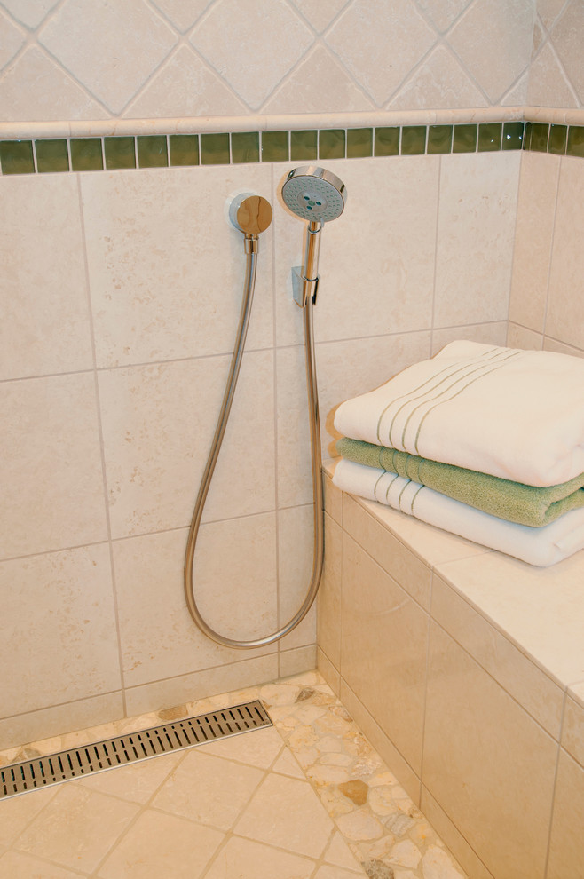 Curbless Linear Drain Shower Traditional Bathroom San Francisco