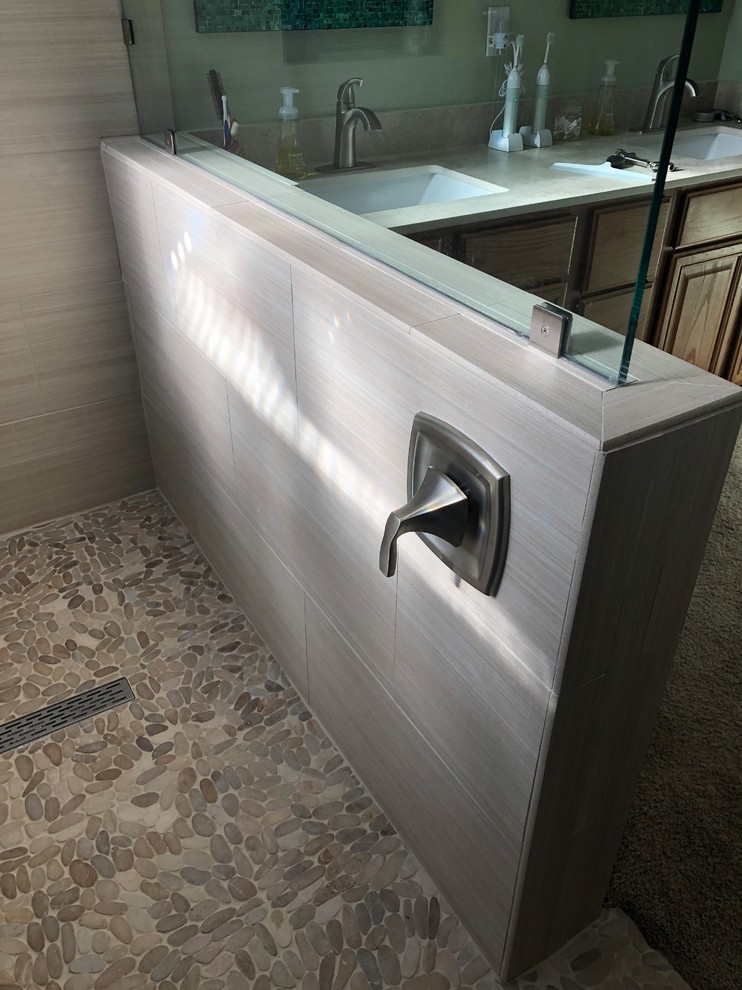 Curbless Shower Remodel Modern Bathroom Austin by APlus Air