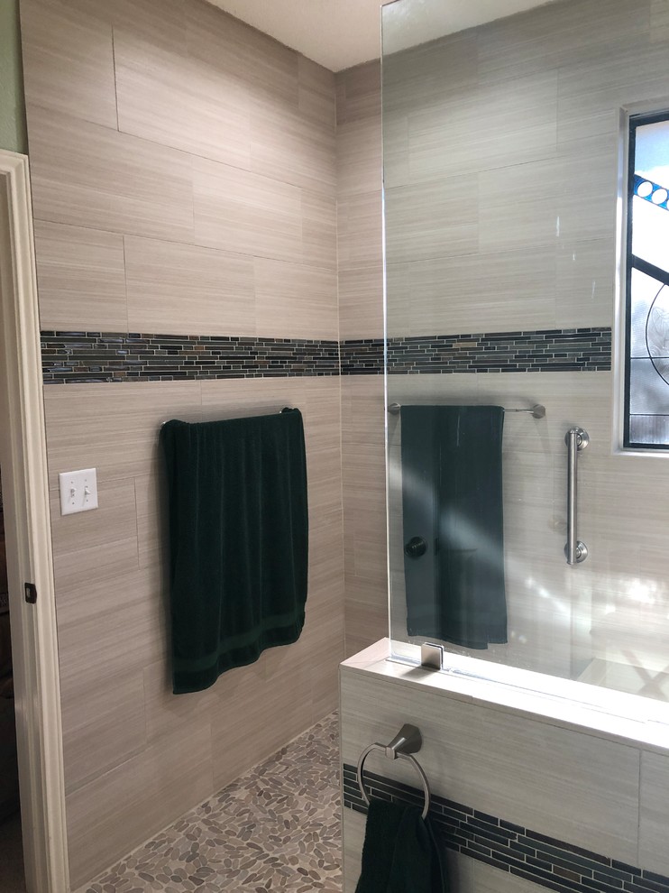 Curbless Shower Remodel Modern Bathroom Austin by APlus Air