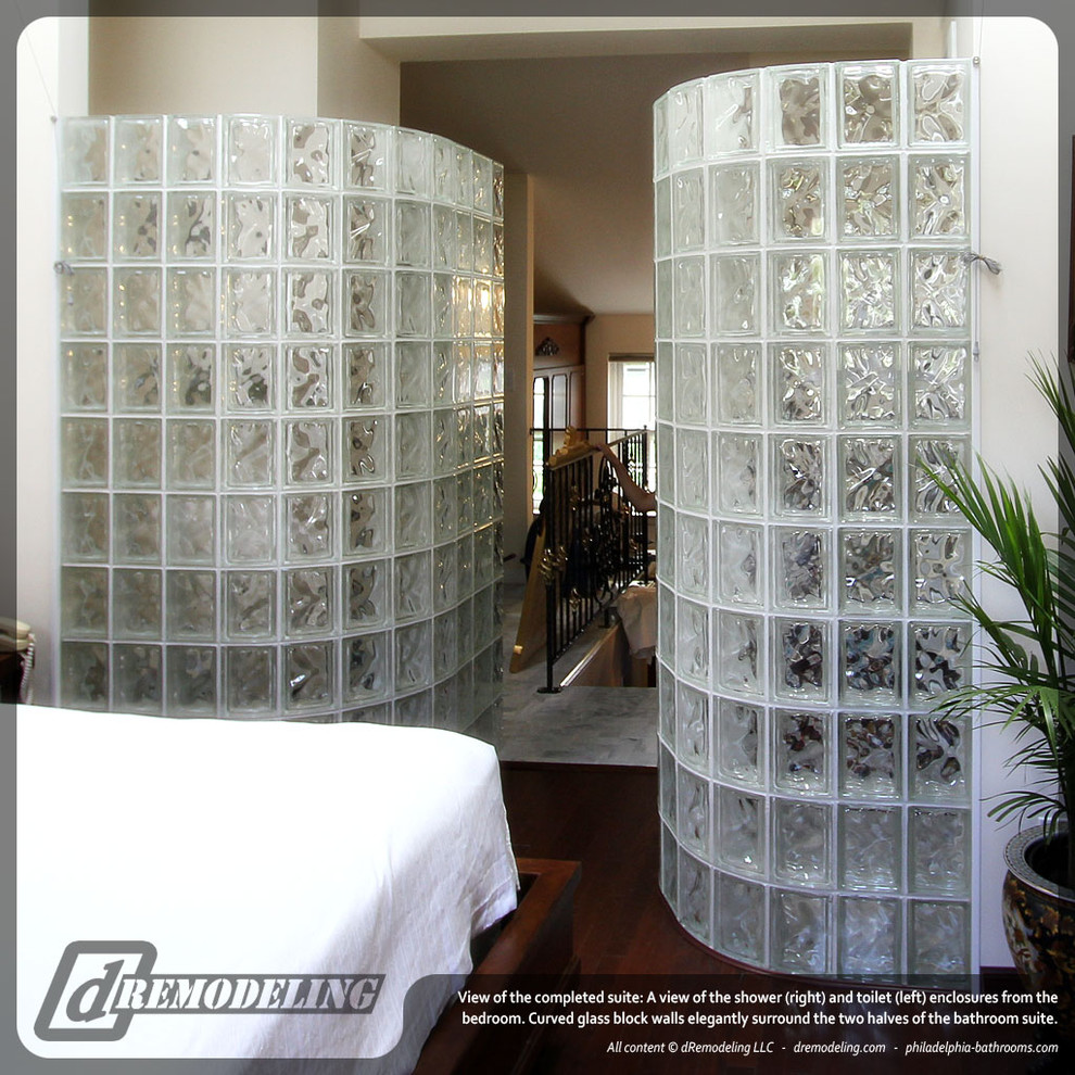 Curved Glass Block Walls Traditional Bathroom Philadelphia by