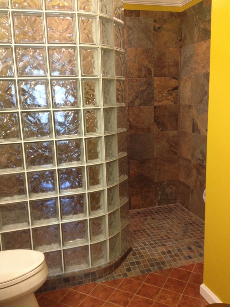 Curved prefabricated glass block shower wall Dayton Ohio ...