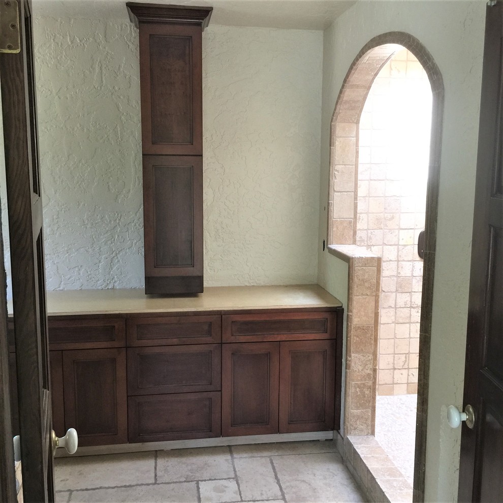 Custom Arched Natural Stone Master Bathroom Remodel Seattle WA