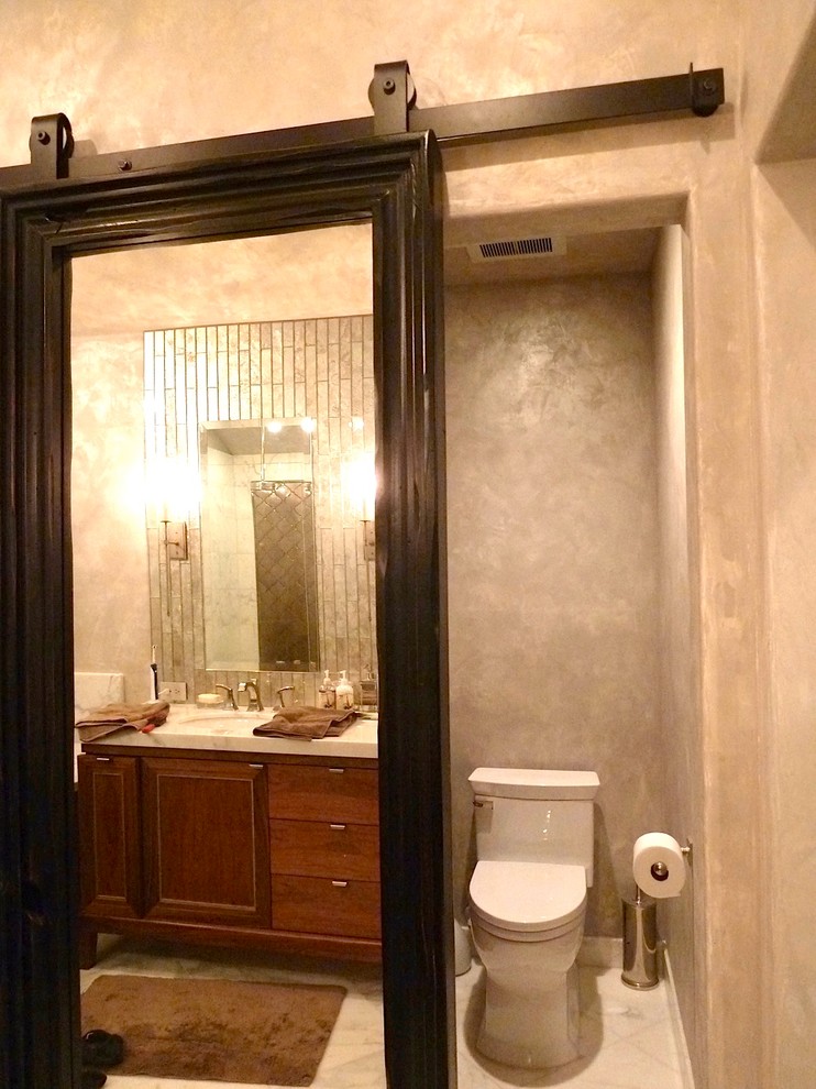 Example of a trendy bathroom design in San Francisco with an undermount sink