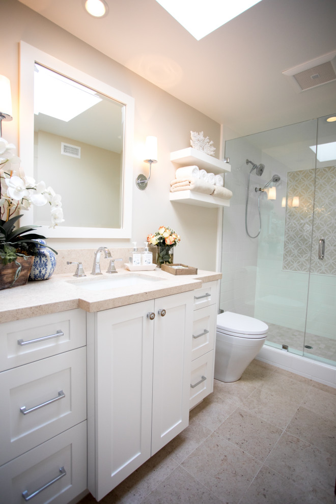 Custom bathroom vanities, coastal beach design white ...