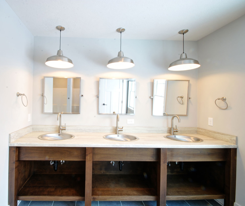 Farmhouse bathroom photo in Cleveland