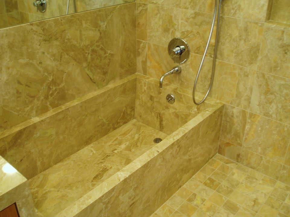 Custom Granite Bathtub and Vanity Modern Bathroom Baltimore by