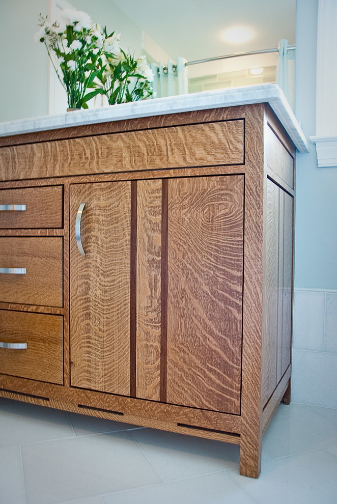 Custom made Quarter sawn White Oak with Brazilian Chestnut Vanity
