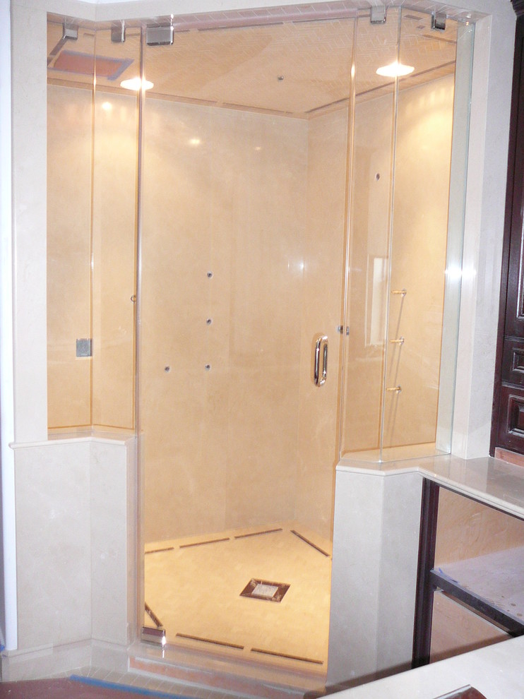 Custom Neo/Odd Angle Shower Enclsoure Steam Transom Bathroom San