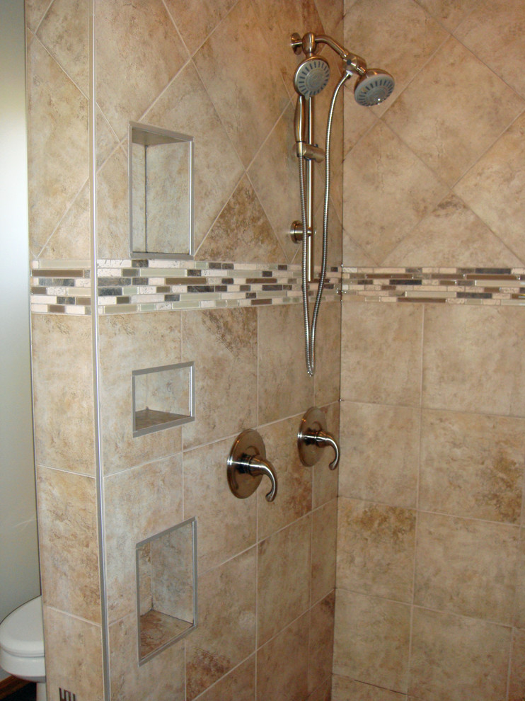 Custom shower build Bathroom Calgary by Cochrane Tile & Brickwork