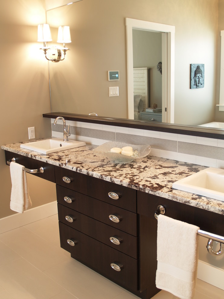Custom vanity with accessible sink areas - Contemporary - Bathroom ...