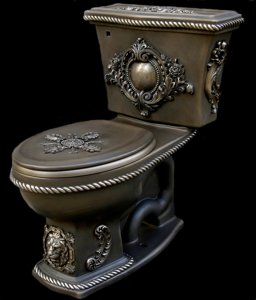 Inspiration för ett medelhavsstil badrum, med en toalettstol med separat cisternkåpa