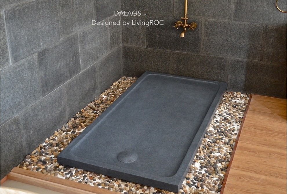 DALAOS 72"x36" GRAY GRANITE STONE SHOWER BASE Craftsman Bathroom Miami by User Houzz