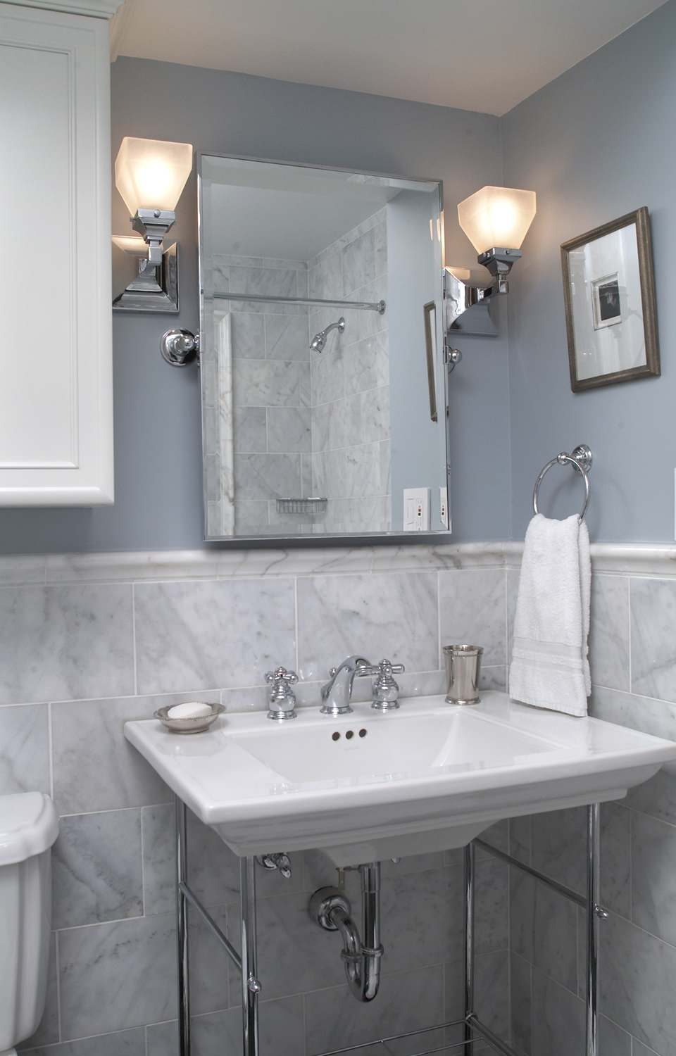 Blue And Gray Bathroom Houzz