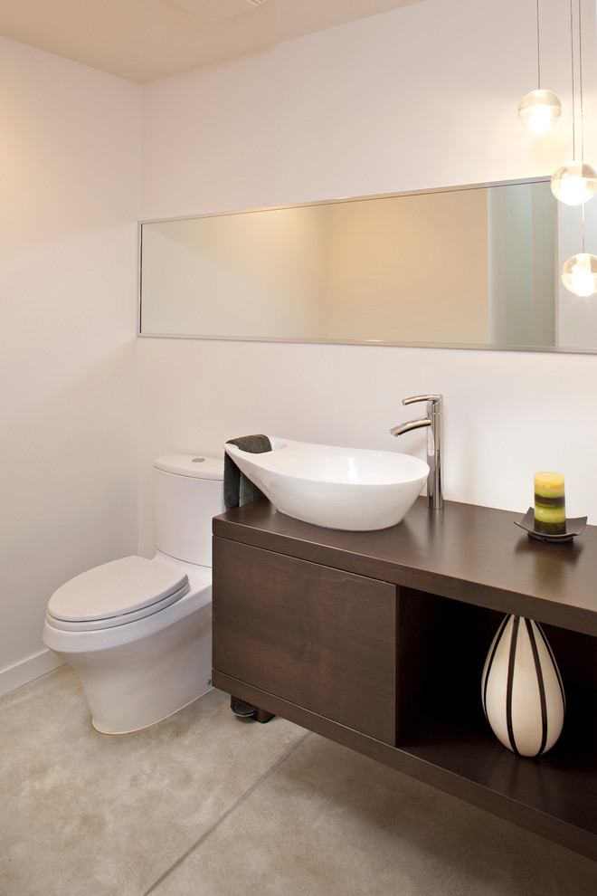 ミネアポリスにあるコンテンポラリースタイルのおしゃれな浴室 (ベッセル式洗面器) の写真