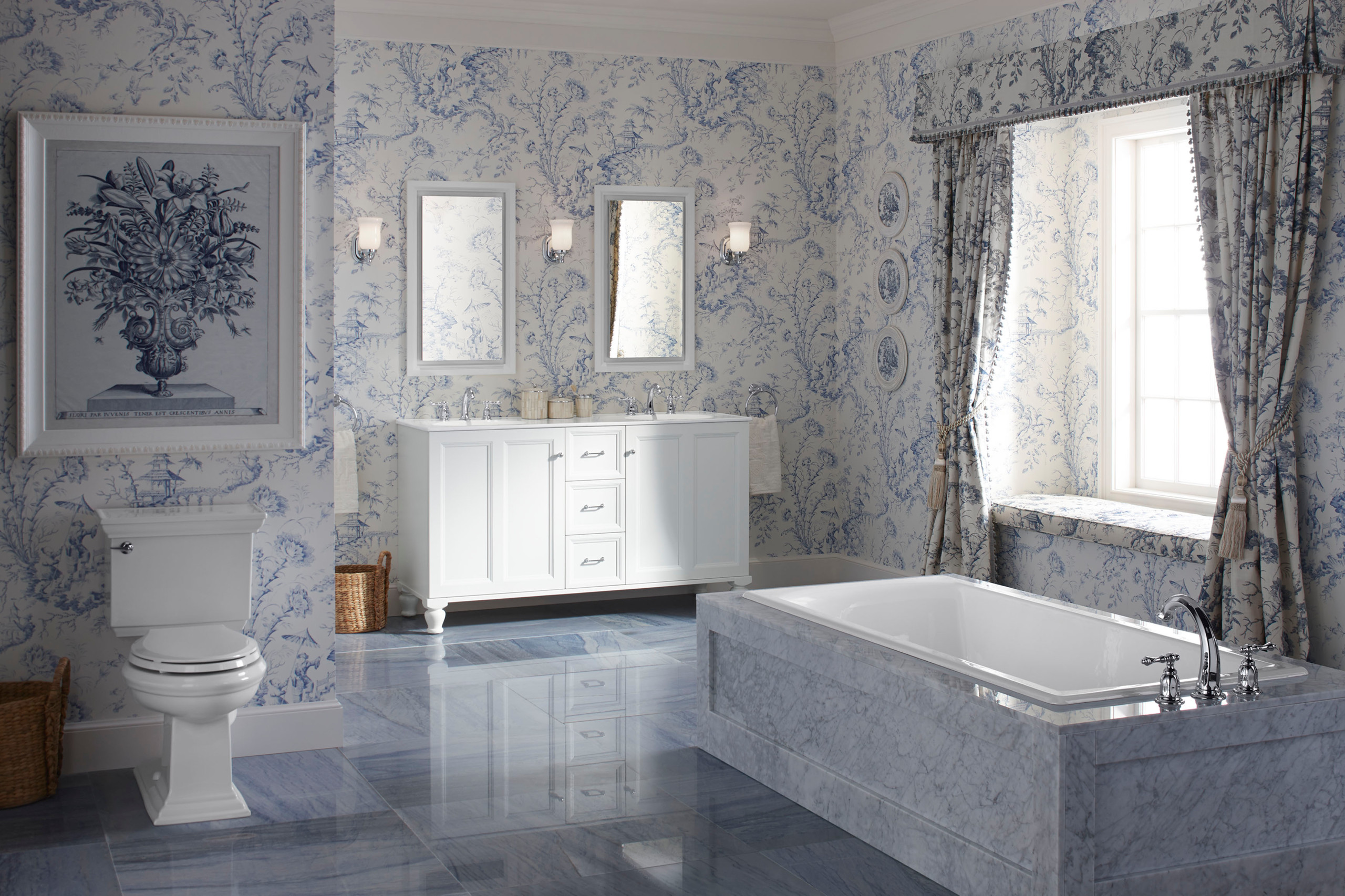 Delft Blue Bathroom - Traditional - Bathroom - Toronto - by Kohler Canada |  Houzz