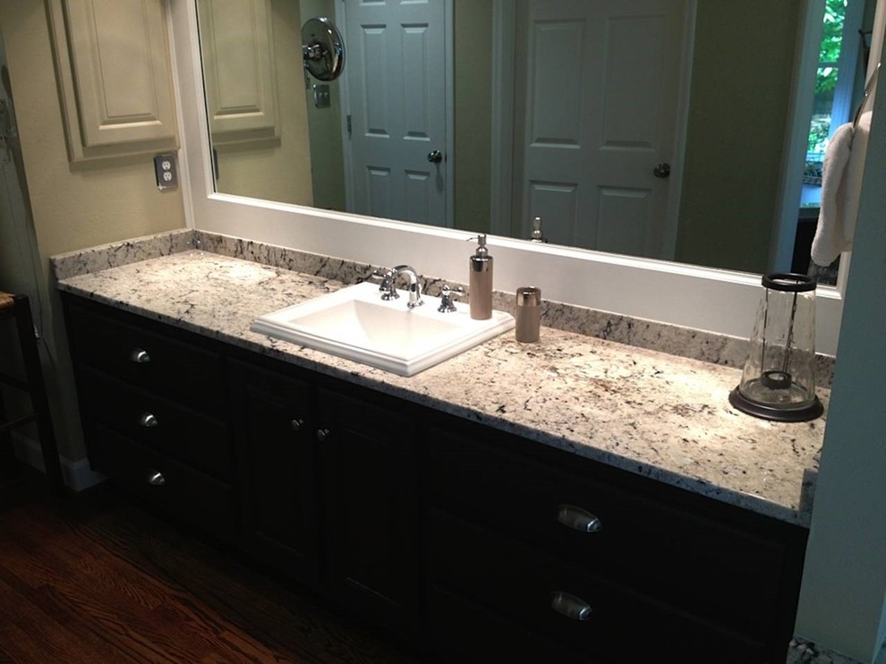 Delicatus White Granite Bathroom Countertops Traditional Bathroom