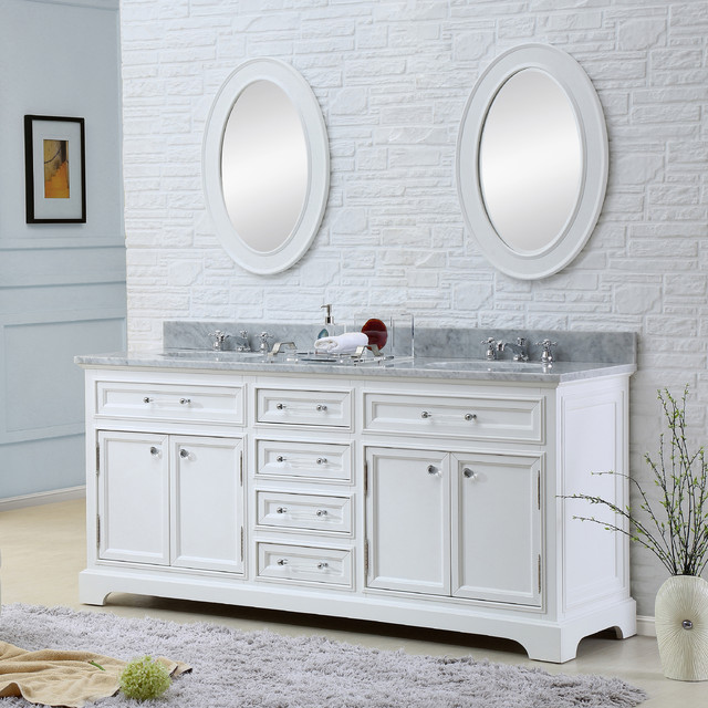 Derby 60" White Bathroom Vanity Modern Bathroom Los Angeles by