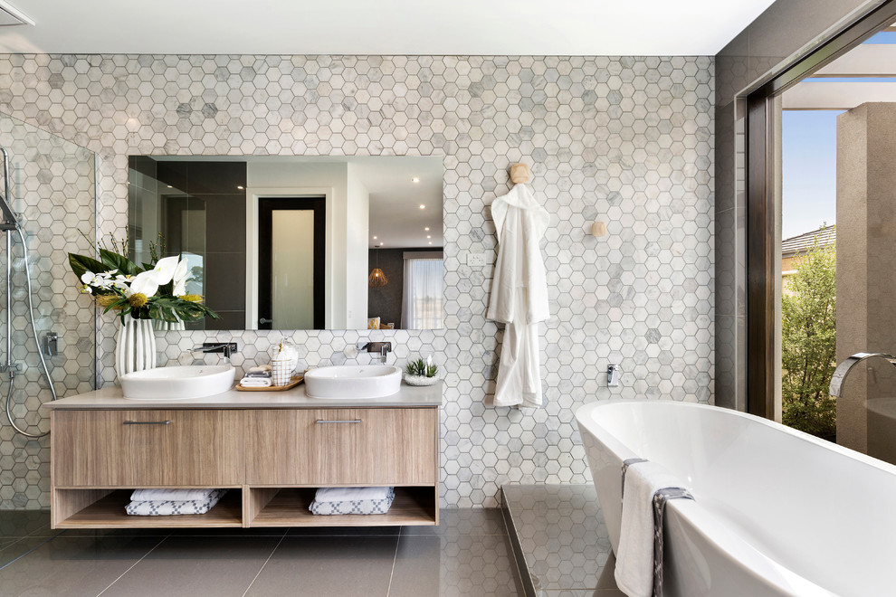メルボルンにあるコンテンポラリースタイルのおしゃれな浴室の写真