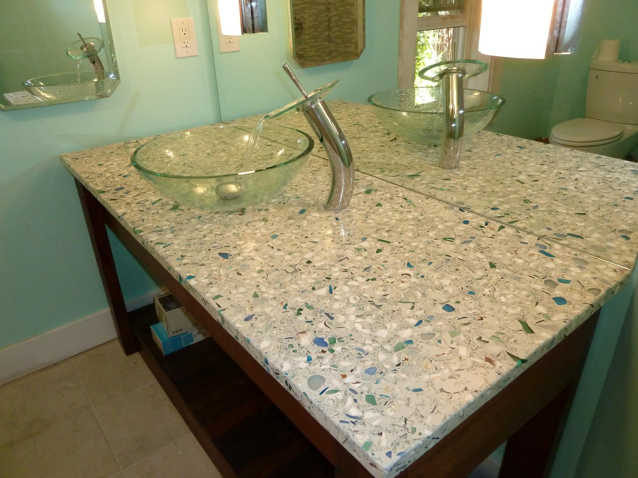 Diy Misc Crushed Glass Contemporary, Diy Glass Countertops
