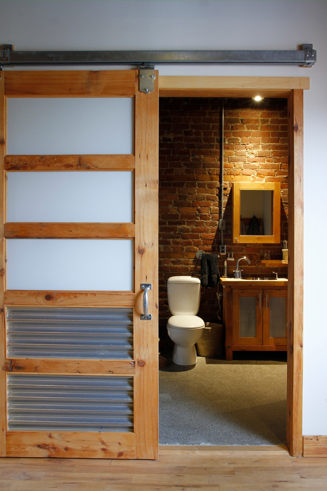 Industrial Bathroom Montreal, Sliding Door For Bathroom With Lock