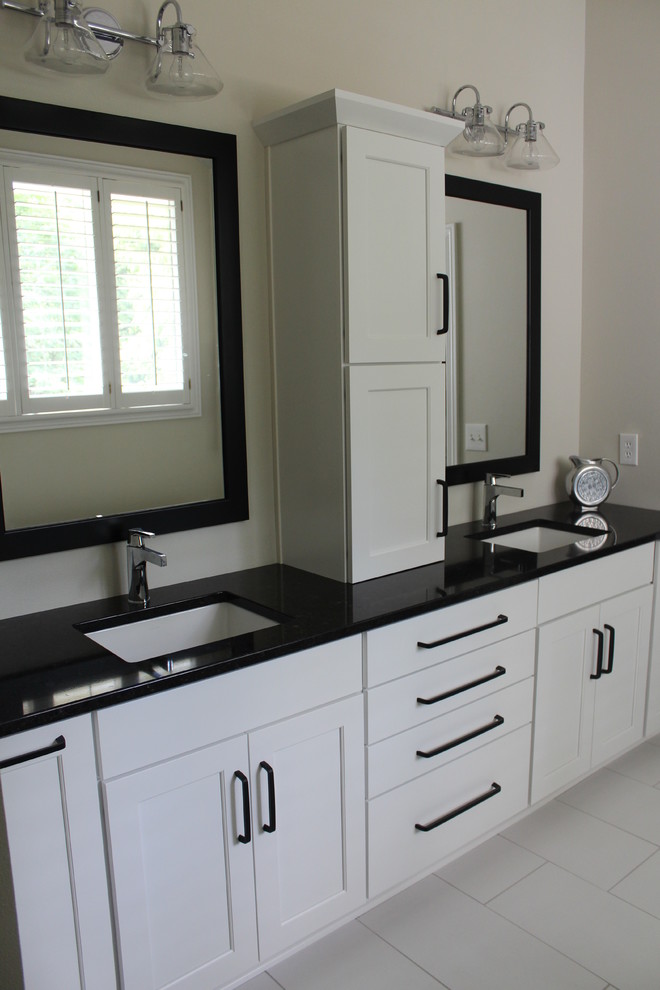 Door Style Sterling 275 Species Paint Grade Finish White paint Transitional Bathroom