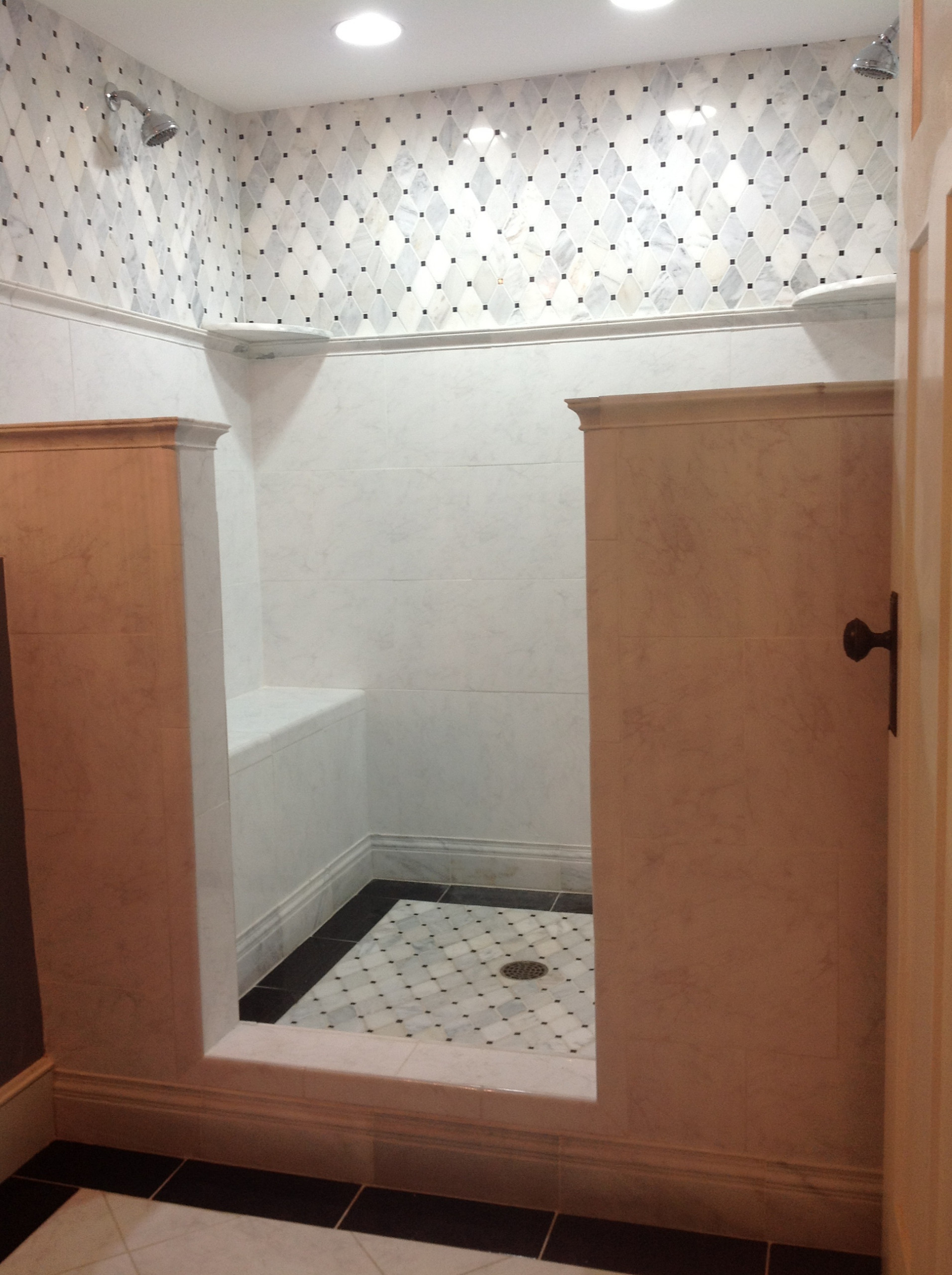 Open Concept Bathroom with Doorless, Curbless Showers - Normandy Remodeling