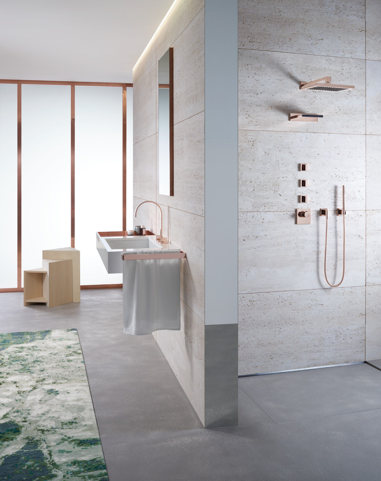 Идея дизайна: главная ванная комната в стиле модернизм