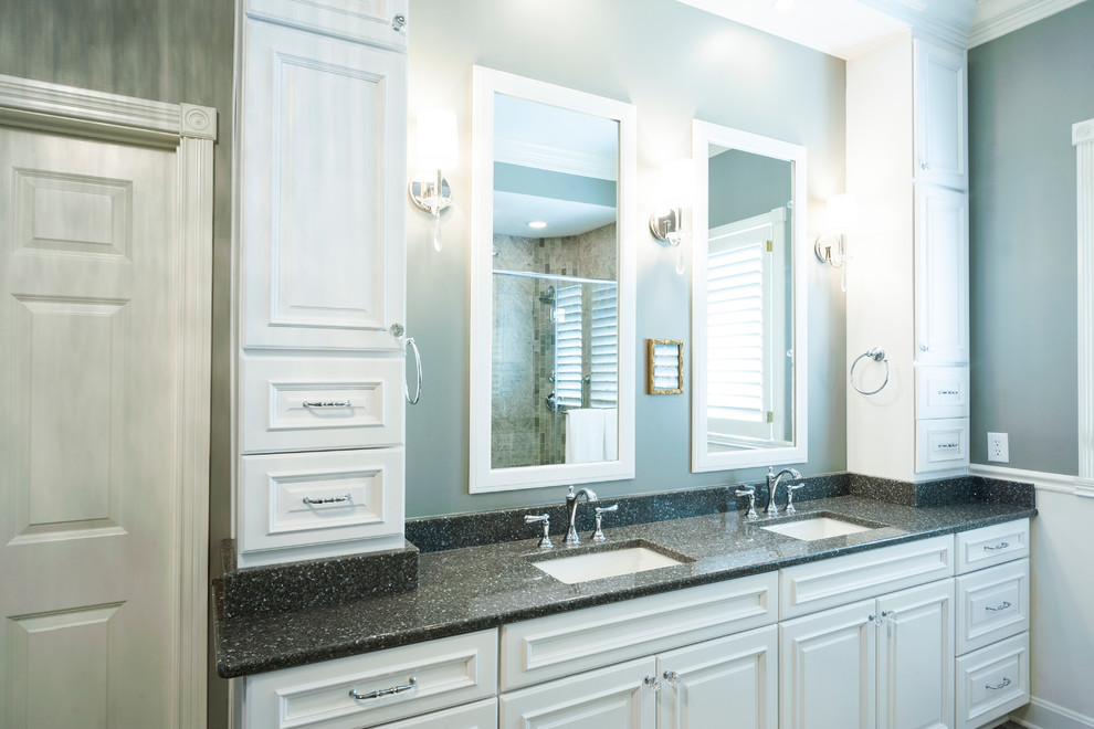 Double Vanity With Tower Cabinets, Bathroom Tower Cabinets