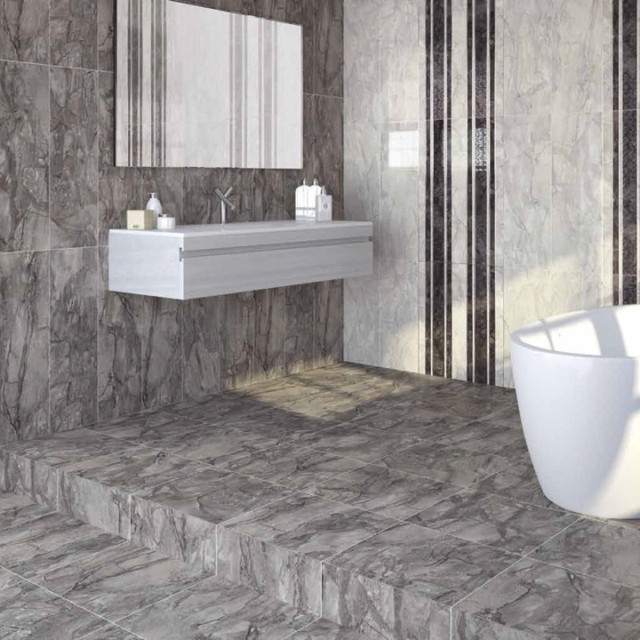 Dreire Large Wall Tiles Dark Grey Direct Tile Warehouse Bathroom