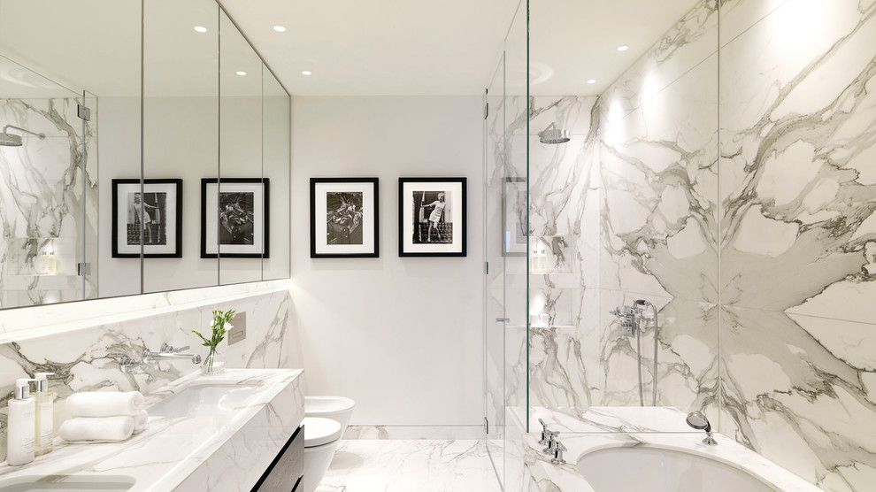 Bathroom - modern master bathroom idea in London