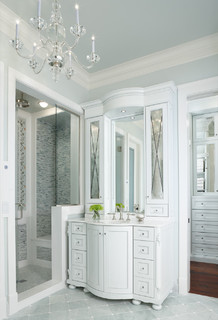 Light Blue Bathroom Vanity - Transitional - Bathroom - Telich Custom Homes