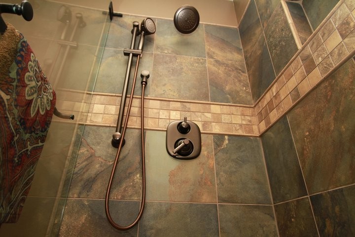 Earth Tone Shower - Traditional - Bathroom - DC Metro - by Tile Art Ceramic  & Stone | Houzz
