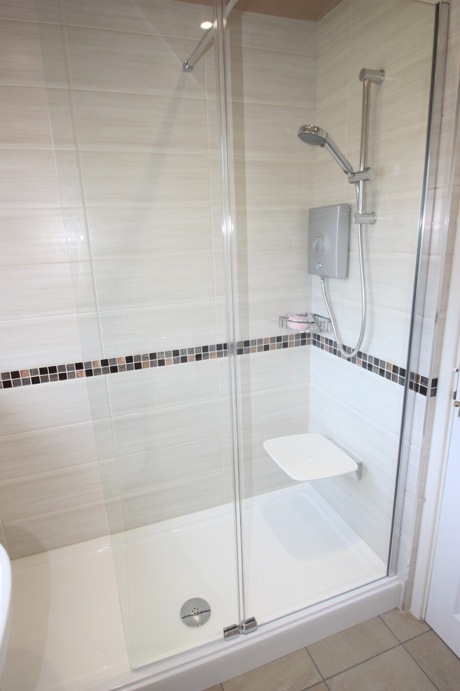 Design ideas for a contemporary bathroom in West Midlands.