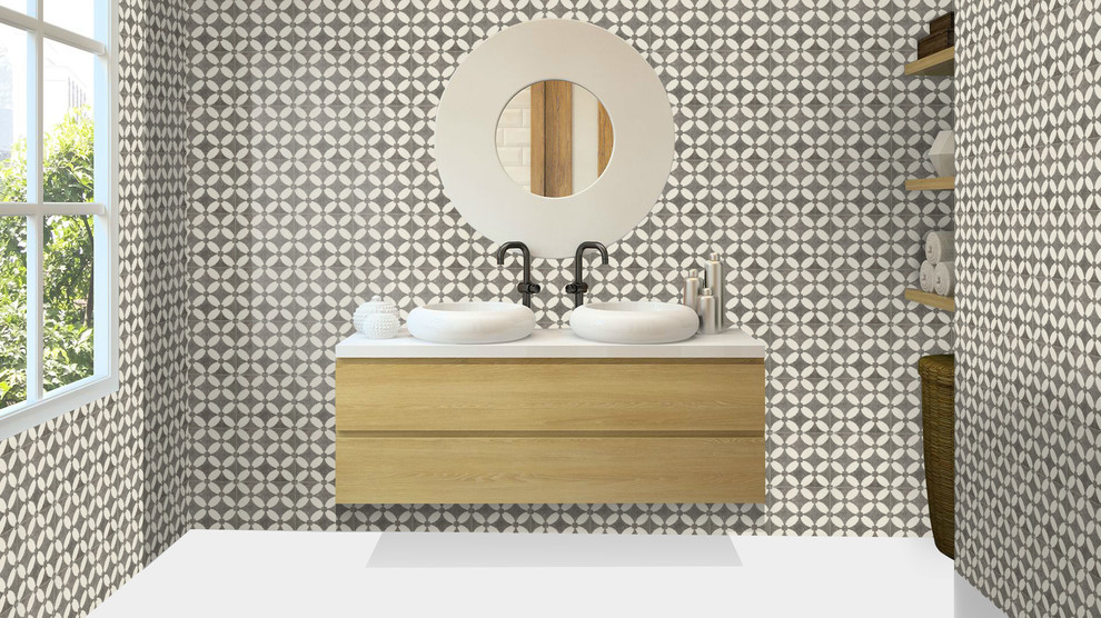アデレードにあるエクレクティックスタイルのおしゃれな浴室の写真