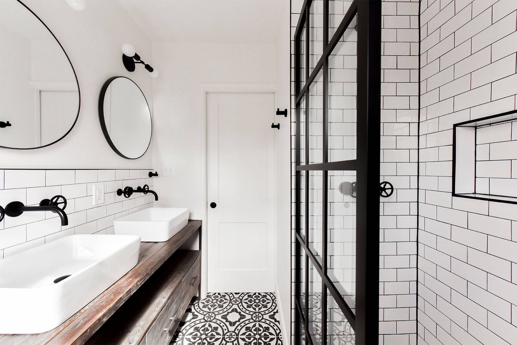 75 industrial badezimmer mit waschtisch aus holz ideen & bilder