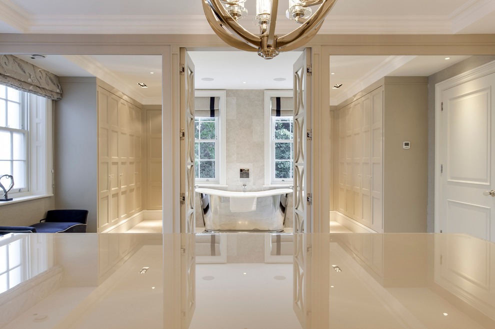 Example of a transitional bathroom design in London