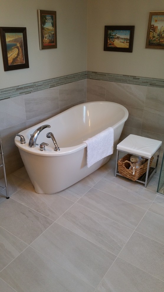 Elbow Park Renovation Transitional Bathroom Calgary by CJI Tile