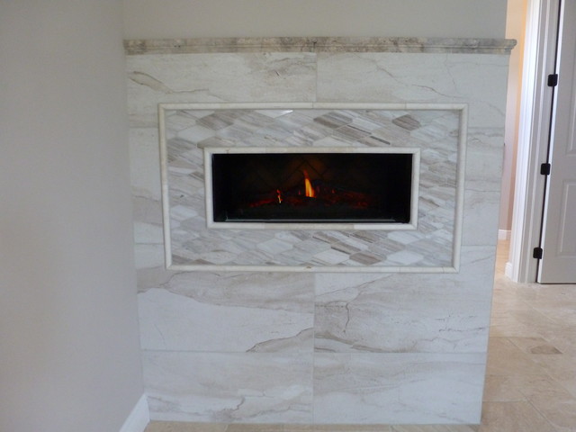 Electric Fireplace Down Master Bathroom Transitional Bathroom Tampa By Westshore Homes And Renovation Houzz Nz