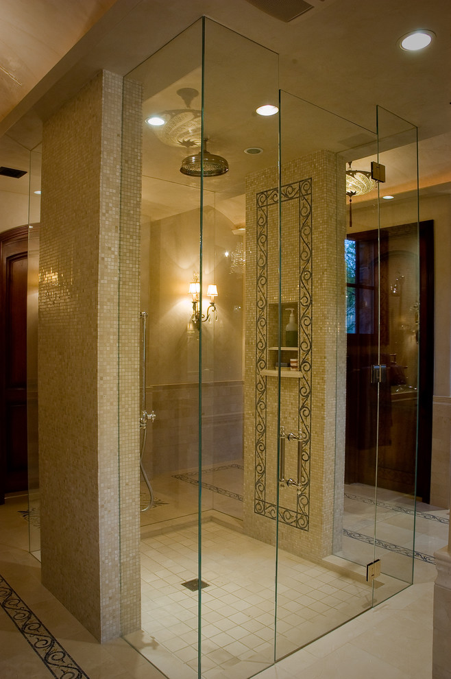 Inspiration för klassiska badrum, med mosaik